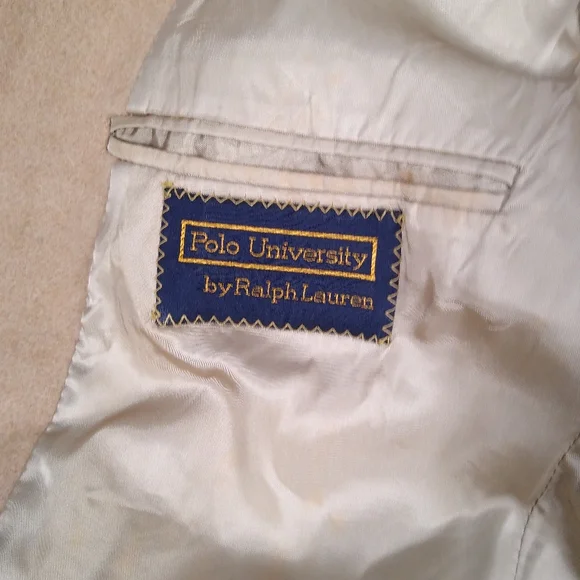 Vintage Unisex Ralph Lauren Polo University Camel Hair Blazer Jacket 42 - Picture 6 of 11